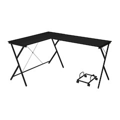L-shaped Computer Desk with CPU Holder