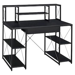 Office Desk with Open Shelves and Hutch