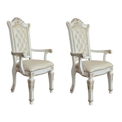 Tufted Back Arm Chairs (Set of 2)