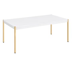 White and Gold Rectangle Coffee Table