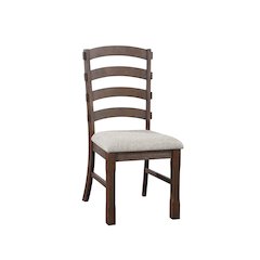 Grey and Rustic Brown Ladder Back Side Chairs (Set of 2)