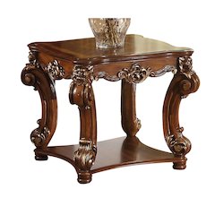 Cherry End Table with Bottom Shelf
