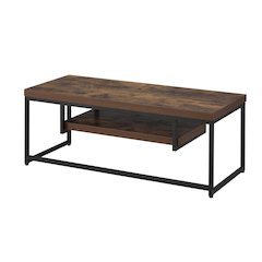 Weathered Oak and Black TV Stand with Shelf