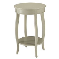 Round Side Table with Bottom Shelf