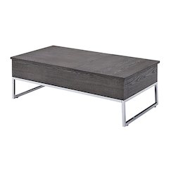 Grey Oak and Chrome Coffee Table with Lift Top