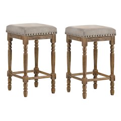 Counter Height Stools With Nailhead Trim ( Set of 2)