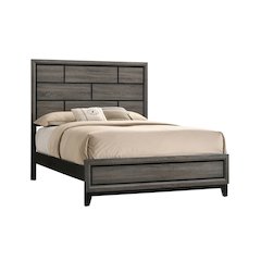 Weathered Grey Queen Panel Bed with Tapered Leg