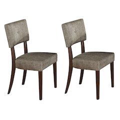 Dark Grey and Espresso Upholstered Back Side Chairs (Set of 2)