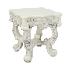 Antique White End Table with Claw Legs