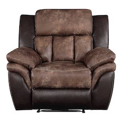 Toffee And Espresso Motion Recliner with Metal Base