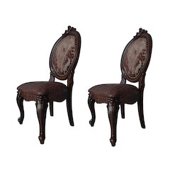 Brown and Cherry Oval Back Side Chairs (Set of 2)