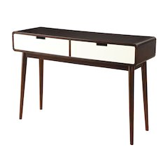 Espresso and White 2-drawer Sofa Table