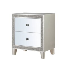 Mirrored and Champagne 2-Drawer Nightstand