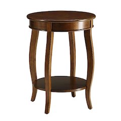 Round Side Table with Bottom Shelf