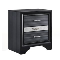 Black 3-drawer Nightstand