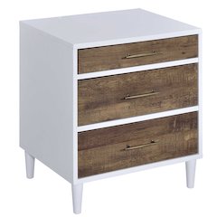 White and Weathered Oak 3-drawer Accent Table