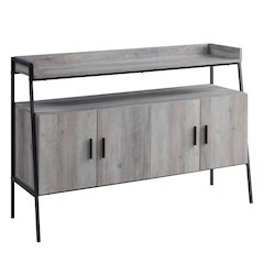 Grey Oak and Black 4-door TV Stand