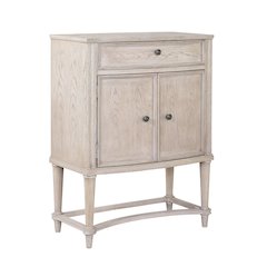 Vintage Bone White 1-drawer Wine Cabinet with Lift Top