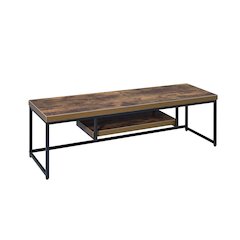 Weathered Oak and Black 1-shelf TV Stand