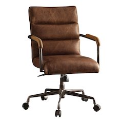 Retro Brown Executive Arm Office Chair with Swivel