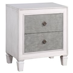 Rustic Grey and Weathered White 2-drawer Nightstand