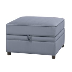 Grey Rectangle Storage Ottoman