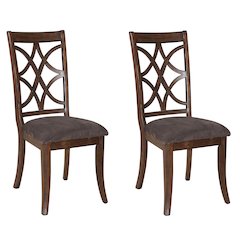 Brown and Dark Walnut Cross Back Side Chairs (Set of 2)