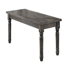 Weathered Grey Dining Bench with Turned Legs