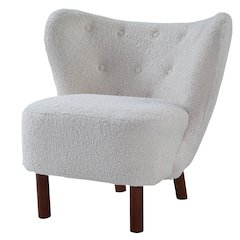 White Wingback Accent Chair