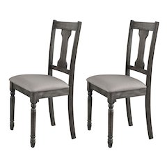 Tan and Weathered Grey Open Back Side Chairs (Set of 2)