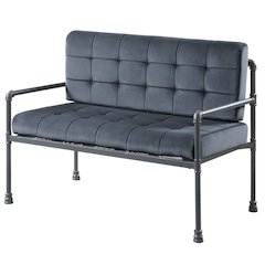 Grey and Sandy Grey Loveseat with Loose Back
