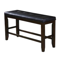 Black and Espresso Counter Height Bench