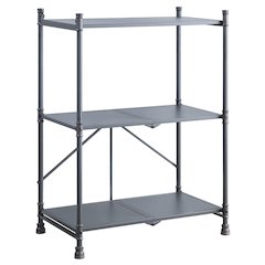 Sandy Black and Dark Bronze Hand-Brushed 3-tier Serving Cart