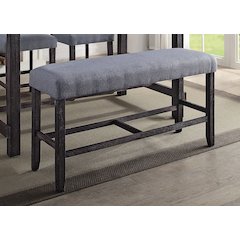 Grey and Weathered Espresso Counter Height Bench