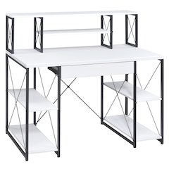 Office Desk with Open Shelves and Hutch