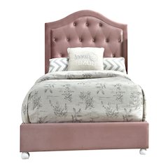 Pink Tufted Headboard Twin Platform Bed