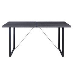 Grey Oak and Black Dining Table with Sled Base