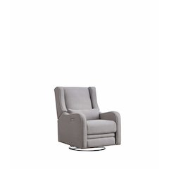 Westwood Design Elsa Fabric Power Swivel Glider and Recliner in Pearl River Gray