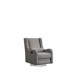 Westwood Design Elsa Fabric Manual Swivel Glider and Recliner in Harbor Gray