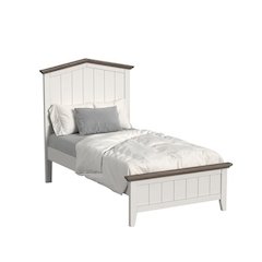 Westwood Design Lodge Farmhouse Wood Complete Twin Bed in Cookies/Cream