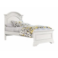 Westwood Design Olivia Traditional Wood Complete Twin Bed in Brushed White