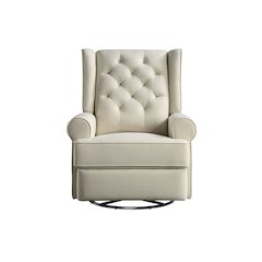 Westwood Design Amelia Traditional Fabric USB Glider and Recliner in Natural