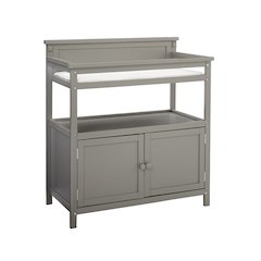 Westwood Design Emery Modern Style Wood Changer with Door/Pad in Gray