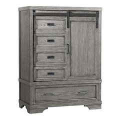 Foundry Wood Chifferobe, Brushed Pewter