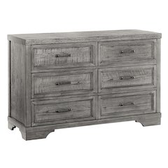Foundry 6-Drawer Wood Dresser, Brushed Pewter