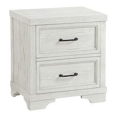 Westwood Design Foundry 2-Drawer Traditional Wood Nightstand in White Dove