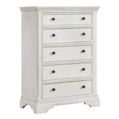 Westwood Design Olivia 5-Drawer Traditional Wood Chest in Brushed White
