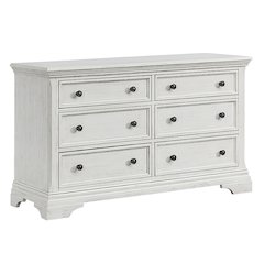Olivia 6-Drawer Dresser, Brushed White