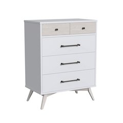 Westwood Design Rowan 4-Drawer Modern Wood Chest in Ash Linen White Finish
