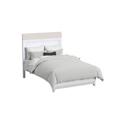 Westwood Design Rowan Modern Wood Complete Full Bed in Ash Linen White